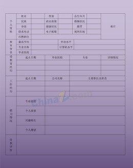 人事专员应聘求职简历表格下载_简介doc文档Word模板下载