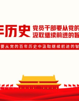 从百年党史汲取智慧和力量PPT模板。内容包括深入学习领会习总书记关于党的历史重要论述、中国共产党百年奋斗的光辉历程和历史性贡献、实现中华民族伟大复兴的历史性展望