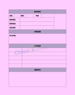 门诊护士个人应聘求职简历表格_简介doc文档Word模板下载