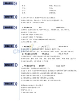 应聘财务人员应聘求职简历模板_简介doc文档Word模板下载