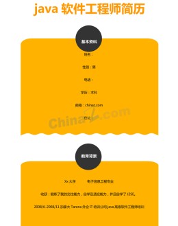 java软件工程师个人应聘求职简历模板_简介doc文档Word模板下载