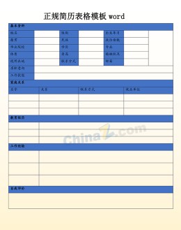 正规应聘求职简历表格模板word_简介doc文档Word模板下载