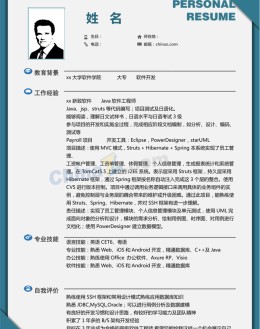 计算机专业应聘应聘求职简历模板_简介doc文档Word模板下载