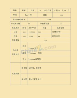 小升初应聘求职简历模板下载_简介doc文档Word模板下载