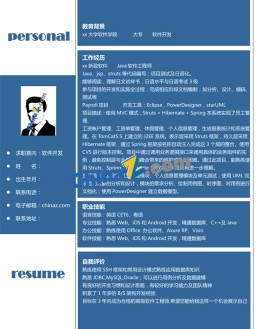 计算机应聘求职简历模板下载word格式_简介doc文档Word模板下载