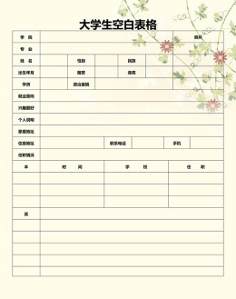 大学生空白应聘求职简历表格下载_简介doc文档Word模板下载