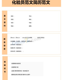 化验员应聘求职简历范文下载_简介doc文档Word模板下载