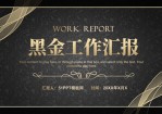 艺术线条简约黑金工作汇报Office PPT免费模板背景素材下载