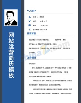 网站运营应聘求职简历模板下载_简介doc文档Word模板下载