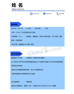 软件实习生应聘求职简历模板下载_简介doc文档Word模板下载