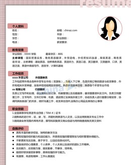 实习生应聘求职简历模板下载word格式_简介doc文档Word模板下载