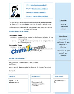 分析类英文应聘求职简历范文_简介doc文档Word模板下载