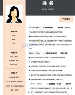 财务求职应聘求职简历模板下载_简介doc文档Word模板下载