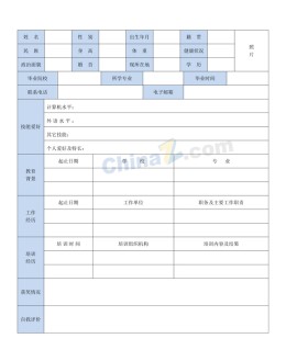 大学生通用应聘求职简历表格_简介doc文档Word模板下载